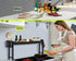 Horynar Over Stove Spice Shelf for Kitchen Spice Rack Organizer with Extra Black Basket and Hooks Great for Stove Top