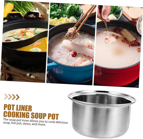 Ciieeo Small Hot Pot Liner, Stainless Steel Cookware Rice Maker Pan, Nonstick Cookware Rice Inner Tank, Rice Cooker
