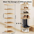 AZERPIAN Shoe Rack (7 Tier) - Vertical Storage Organizer, Narrow Metal Slim Shelf for Closet, Entryway, Bedroom, White