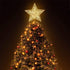 10 Inches LED Christmas Tree Topper, Glitter Gold Hollow Star Treetop, Christmas Ornaments for Tree Decor