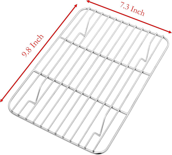 Line Roasting Racks, 1 Pcs 9.8 Inch x 7.3 Inch High Strength Stainless Steel Grill Racks for Baking and Cooling