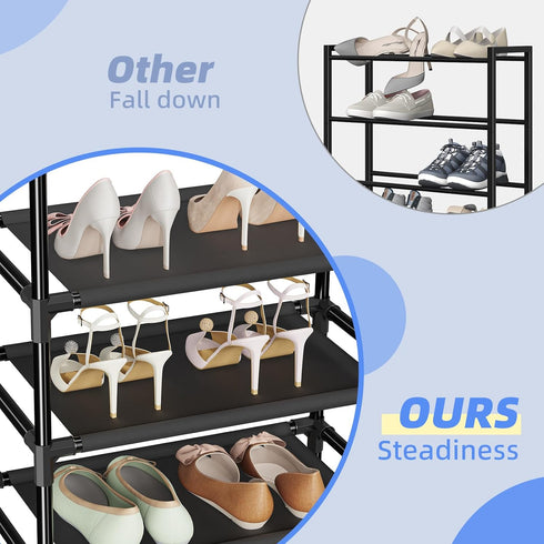 Closet, 10 20 Simple Trending Tall Shoe Rack for Tiers Narrow Shoe Shelf Holds Pairs, Shoe Organizer Storage