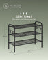 3-Tier 4 12 Closet, ULMR068B01 SONGMICS Shoe Rack, Shoe Organizer, Metal Shoe Shelf Storage with Side Hooks, Holds