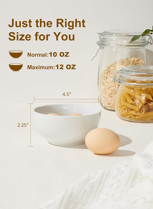 Yedio Small Bowls Set, White Ceramic Bowls of 6, 10 oz Porcelain Bowl for Kitchen Dessert Rice Side Dish