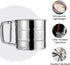 Flour Sifter, Stainless Steel Double Layer Fine Mesh Sifter for Baking, One Hand Press Crank