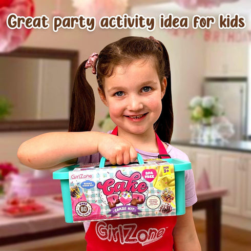 Set 1012 GirlZone Cake Pop Craze Kit, Baking for Kids Ages with Cake Pop Mold, Stand, Gifting Bags & Decorating Pen