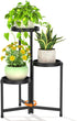 LASZOLA 3 Tiered Plant Stand Indoor Outdoor with Plastic Tray, Corner Folding