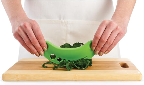 HIC Kitchen Herb Prepper Stripper Mezzaluna Chopper, BPA Free Kitchen Tool