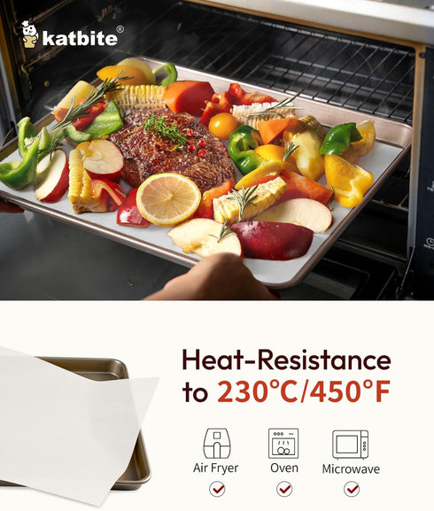 katbite 200Pcs 9x13 inch Heavy Duty Parchment Paper Sheets, Precut for Quarter Sheet Pans, Baking Cookies