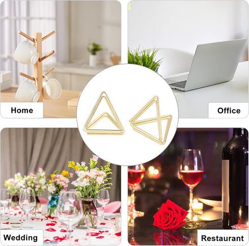 OLYCRAFT 36pcs Mini Place Card Holders, Cute Triangle Shape Table Number Holders for Weddings, Anniversary Party