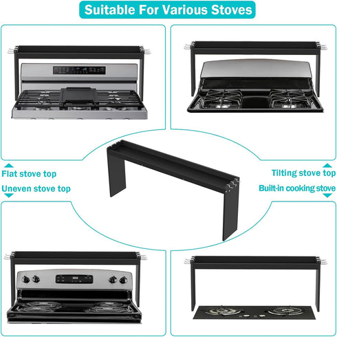 NKM 32.5inch counter bamboo spice rack,stove top shelf,over the stove shelf for back of stove,kitchen shelf for spice