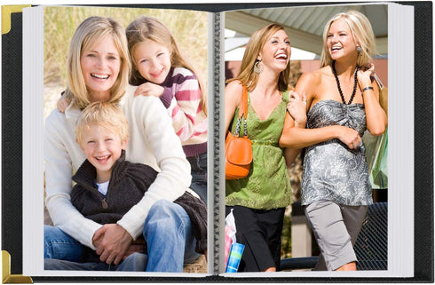 Pioneer Photo Albums 100 Pocket Photo Album, Gray, Sewn Leatherette Cover with Brass Corner Accents for 4 by 6-Inch