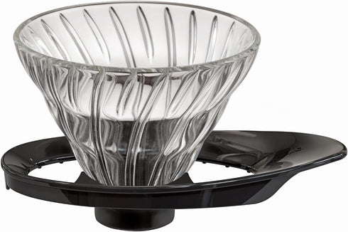 HARIO V60 VDGR-01-B Heat Resistant Glass Transparent Dripper, 01, Black, For 1 to 2 Cups, Made in Japan