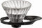 HARIO V60 VDGR-01-B Heat Resistant Glass Transparent Dripper, 01, Black, For 1 to 2 Cups, Made in Japan