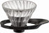 HARIO V60 VDGR-01-B Heat Resistant Glass Transparent Dripper, 01, Black, For 1 to 2 Cups, Made in Japan