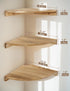12x12 Inch Corner Shelves Wall Mount, Farmhouse Rustic Corner Floating Shelf with Cord Hole, Wooden Storage Organizer