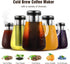 Cold Brew Iced Coffee Maker 34oz, BPA-Free Glass Pitcher with Removable Double Mesh 304 Stainless Steel Filter