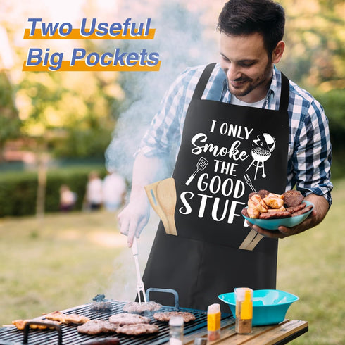 Funny Plus Size Aprons for Men - 39’’ x 39'' Adjustable Personalized Custom Cooking Gifts for Dad