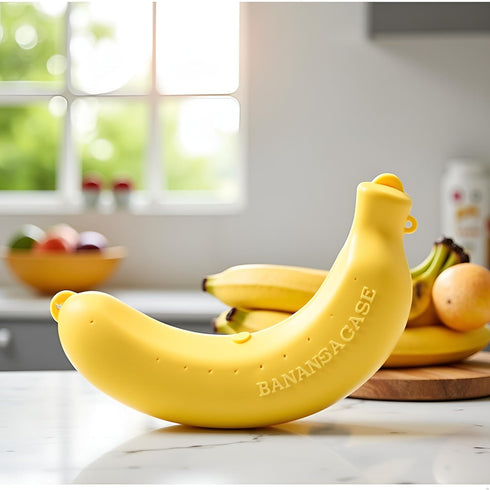 Bwexxt 2Pcs Banana Case, Cute Banana Protector Storage Box, Portable Banana Holder for Lunch Boxes, BPA-Free Fruit