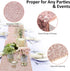 FGSAEOR Rose Gold Tablecloth, 12x108inch Sequins Table Runners and 54x108inch Plastic Table Cloths for Christmas