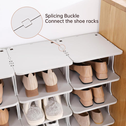 Closet Closet, HAIXIN Shoe Rack for - Stackable Shoe Organizer for Space-Saving Narrow Shoe Rack for Front Door