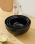Hasense Mixing Bowls Set of 3, Large Ribbed Black Bowls 1.5/1/0.5 Qt for Kitchen, Cooking, Baking & Serving