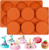 Palksky Silicone Molds for Baking (2 Pack), 6-Cavity Large Round Disc Mold for Hamburger, Chocolate Cake
