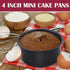 P&P CHEF Mini Cake Pan Set of 3, 4 Inch Non-Stick Round Baking Pans for Small Tier Smash Cakes, Stainless Steel Core