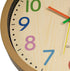 Foxtop 12 Inch Silent Kids Wall Clock - Non-Ticking Battery Operated Colorful Clock for Nursery & Classroom