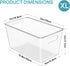 Vtopmart 6 PCS Clear Plastic Storage Bins - Pantry Organizer Containers with Handle for Home Organization
