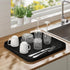 Black Silicone Organizer Tray for Kitchen Sink and Bathroom, Non-Slip Dishwasher Tray, Versatile Drawer Organizer