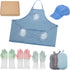 5 Denim Apron With Pockets for Kitchens,Hairstylist Aprons for Women Men,Adjustable Bib Jean Apron for Arts Cafe Work
