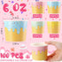 Ninehaoou 100 Summer (6 oz) Pcs Ice Cream Cups Bulk Paper Disposable Dessert Bowls Ice Cream Bowls Paper Dessert Cups