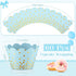 Zhehao 60 Pcs Gold Polka Dots Cupcake Wrappers Adjustable Cupcake Liners Paper Baking Cups Disposable Muffin Liners Cupcake Holders for Birthday Baby Shower Wedding Party Supplies(Light Blue) by Zhehao