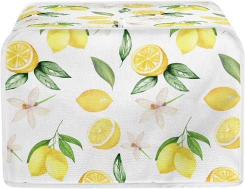 Lemon Flower Toaster Dust Cover, Dustproof Bread Maker Machine Cover, 2 Slice Toaster Appliance Cloth, Yellow