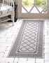 Unique Loom Outdoor Trellis Collection Area Rug - Stars, Gray/Silver (2' x 6' 1" Runner)