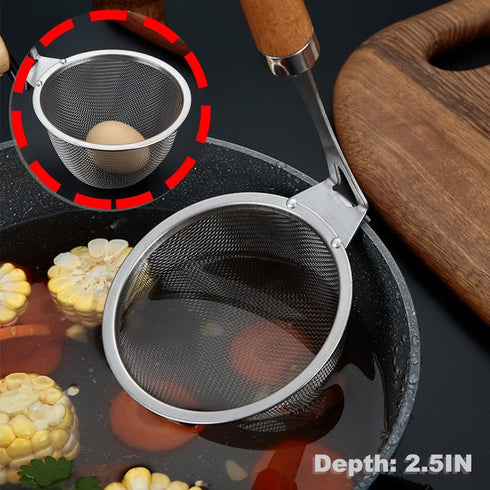 TENTA Kitchen Premium Stainless Steel Mesh Spider Strainer - 18/8 for Spaghetti Dumpling Noodles, 3.8 inch Diameter
