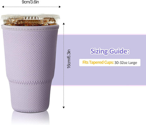 4 30-32 oz Honeydak Pieces Christmas Coffee Cup Sleeves Reusable Iced Coffee Sleeve Neoprene Insulator Bottle Beverage