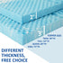 SINWEEK 2 Inch Mattress Topper, 5-Zone Memory Foam Pressure Relieve Soft Pad, Twin Size Blue