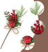 16 Pack CCINEE Artificial Christmas Red Berry Picks Assorted Pine Berries Branches Fake Holly Stems for Xmas Tree