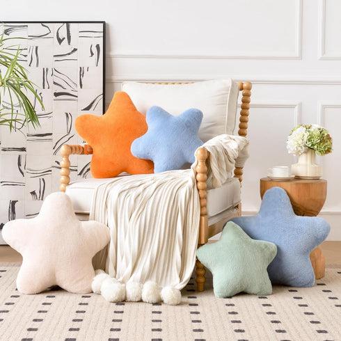 15" 15" 15") Xiashrk Star Pillow, Decorative Throw Pillows for Bed Couch, Star Shaped Pillow Plush Floor Cushions Room