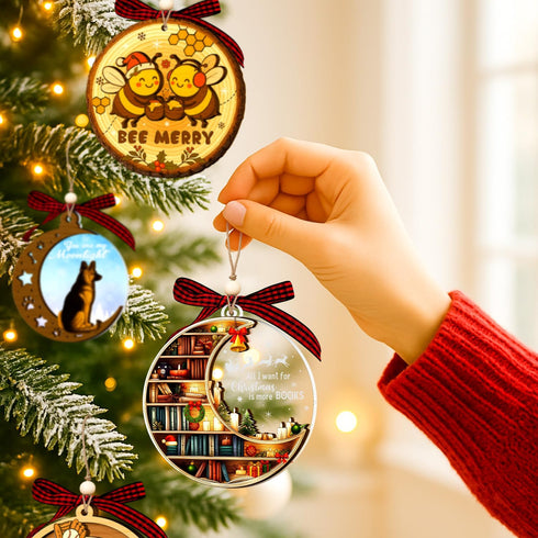 2025, 2025 Bookshelf Ornament, Book Ornaments for Christmas Tree Unique Book Christmas Ornaments Gifts for Boys, Girls