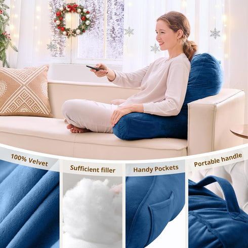 21-Inch, Sasttie Reading Pillow, Pillows for Reading or Relaxing Ergonomic Support for Head, Neck, Back, and Lumbar
