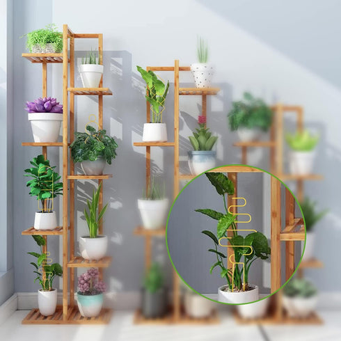 CANIPHA 4 Pcs Mini Metal Trellis for Potted Plants, Climbing Support Stake for Houseplant Vines Pothos (Gold)