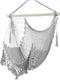 Hammock ChairMax 330lbs, Large Hanging Chair, Soft Cotton Rope Swing Chair with