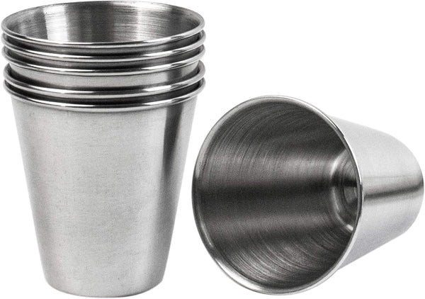 Framendino 6 Pack Metal Shot Glasses, Stainless Steel Coffee Vessel, Drinking Tumbler for Water, Whisky, Vodka (2