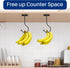 Josmimic Counter 13 LB, Under Cabinet Banana Hook Foldable - Adhesive Banana Holder, Foldable with Magnets When Not