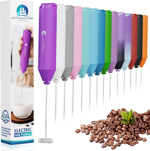 Powerful Handheld Milk Frother, Mini Whisk Drink Mixer for Coffee, Cappuccino, Latte, Matcha (Dark Orchid)