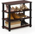 Furinno Turn-S-Tube 4-Tier Shoe Rack, Dark Cherry/Black