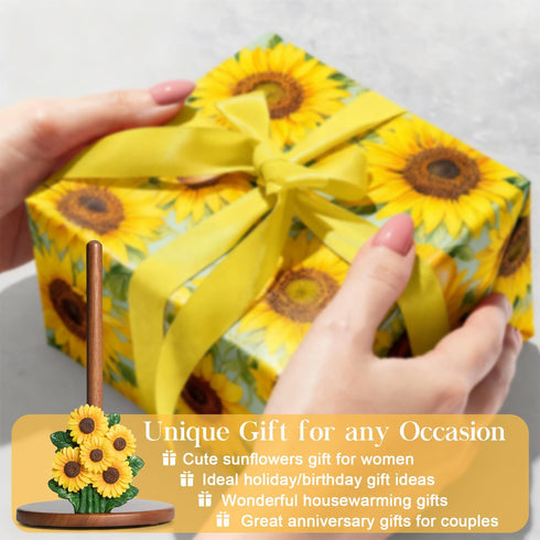 Countertop Country Counter Sunflower Paper Towel Holder Sunflower Kitchen Decor Accessories Gift for Women Yellow Cute